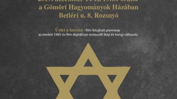 „Az utolsó túlélő” – könyvbemutató és az “Üzlet a korzón” című film vetítése