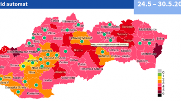 COVID-automata: Május 24-től a Rozsnyói járás is narancssárga besorolású lesz