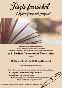 Tiszta Forrásból – 1. Szilicei Versmondó Fesztivál Tiszta Forrásból – 1. Szilicei Versmondó Fesztivál