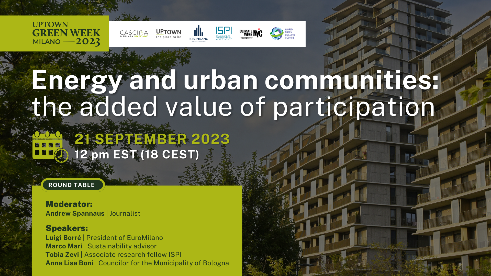 Climate Week NYC, Energia e comunità urbane: il valore aggiunto della partecipazione