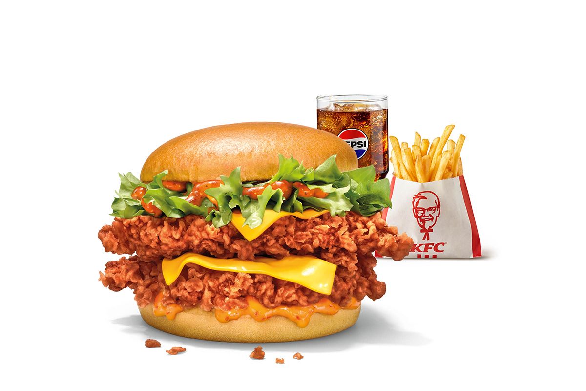 Fire Zinger Stacker meal