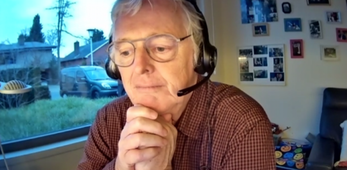 Jan Vos tijdens een van de vele online vergaderingen van Zorro. Jan-Vos