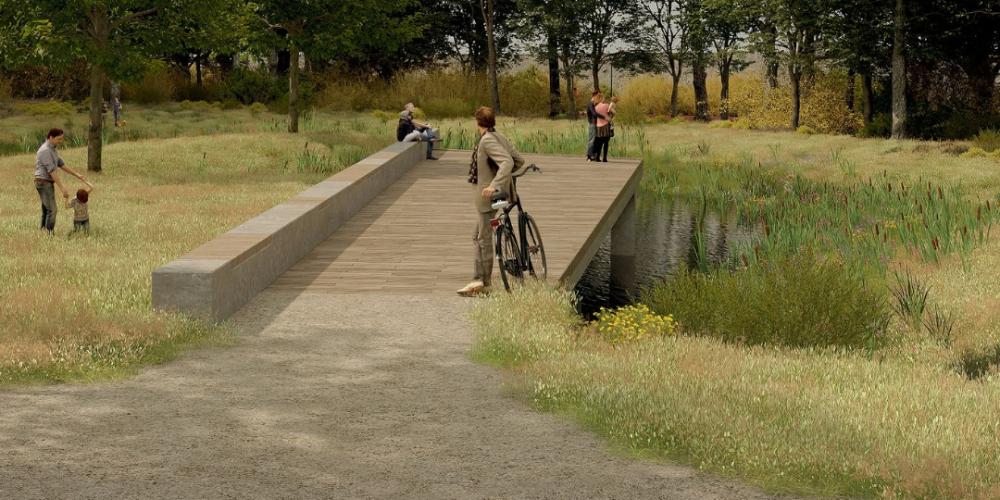 Toekomstbeeld Ringpark Groene Vesten. © Ontwerpteam De Grote Verbinding