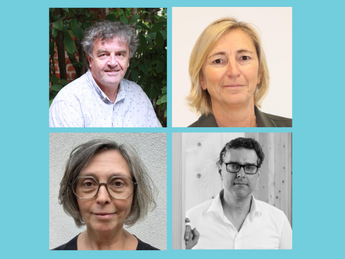 Keynotespakers Peter Vermeulen, Greet Van Wesemael, Marijke De Roeck en Alexander De Roeck.