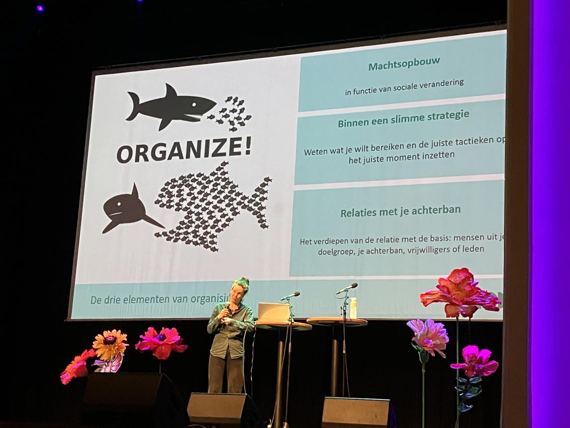 Campagnestratege Ike Teuling (S&L) gaf tips om onze burgerbeweging nog te versterken. © Veerle Janssens/Ringland