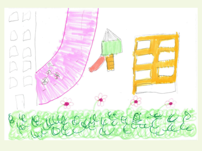 De droom van Chloe (11): 'Ik wou dat mijn straat meer groen en bloemen ging hebben. Want ik denk dat meer groen goed is voor de mensen. En meer blijheid geeft. Ik wou gewoon dat de mensen meer lachen en vriendelijk zijn. Alvast bedankt. 😊'