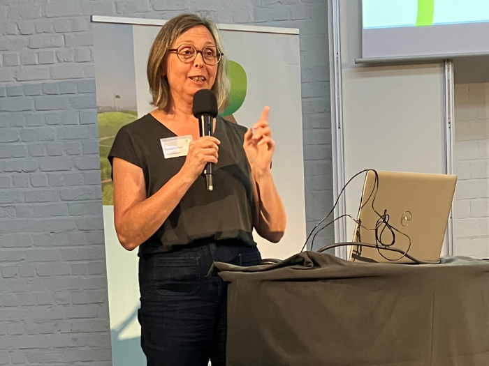 Marijke De Roeck (Stad Antwerpen): 'Antwerpen heeft met Slim naar Antwerpen een unieke routeplanner. Google kan niet wat wij doen.' © vja/ringland 