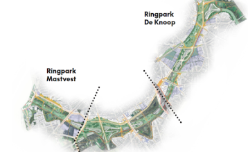 Ringparken zuidelijke Ring zoals geschetst in de ontwikkelingsvisie.
