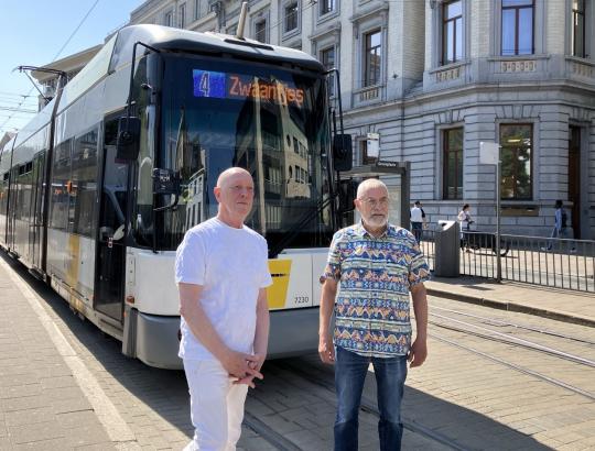 Tramvinkers Paul Wuillaume en Luc Deckers. @vja/ringland 