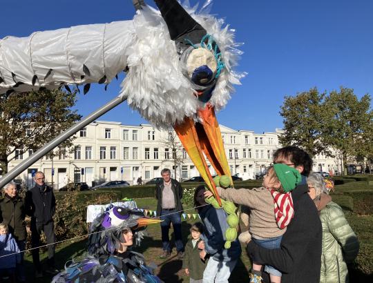 Ringa krijgt graag insecten om Noortje te voederen. © ringland
