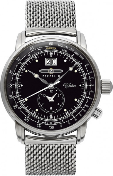 Zeppelin Uhr "100 Jahre Dual Time" 7640M2 Metallarmband